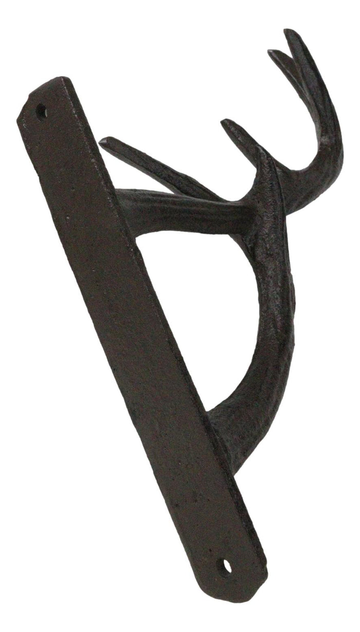 Ebros Gift Set Of 2 Cast Iron Vintage Western Rustic Deer Antlers Multi Point Wall Hooks