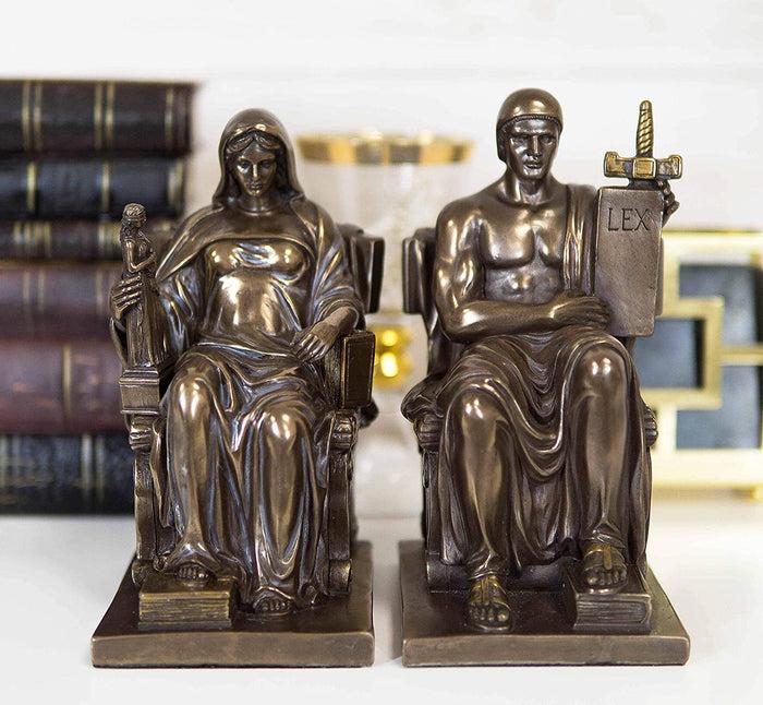 ebros gift Set of 2 Contemplation of Justice and Authority of Law LEX Figurine Book Ends