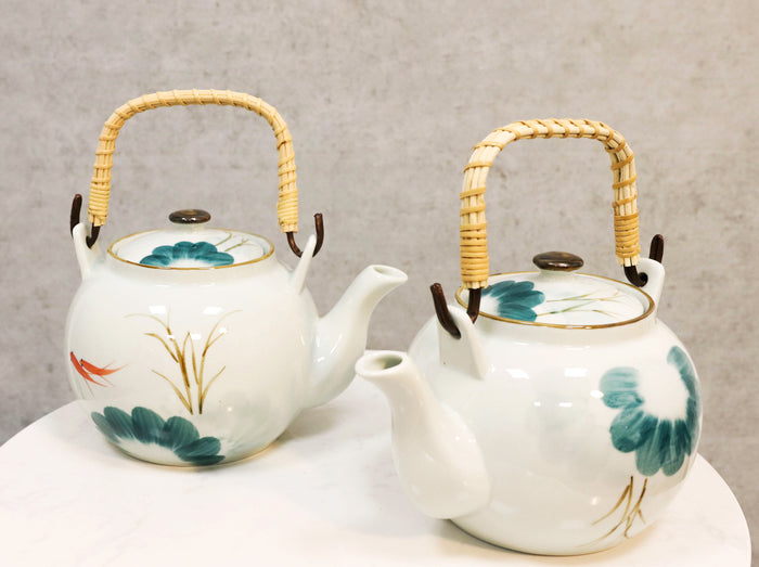 ebros gift Set Of 2 Feng Shui Yin Yang Koi Fish Pair In Pond Ceramic Tea Pot 38oz Teapots