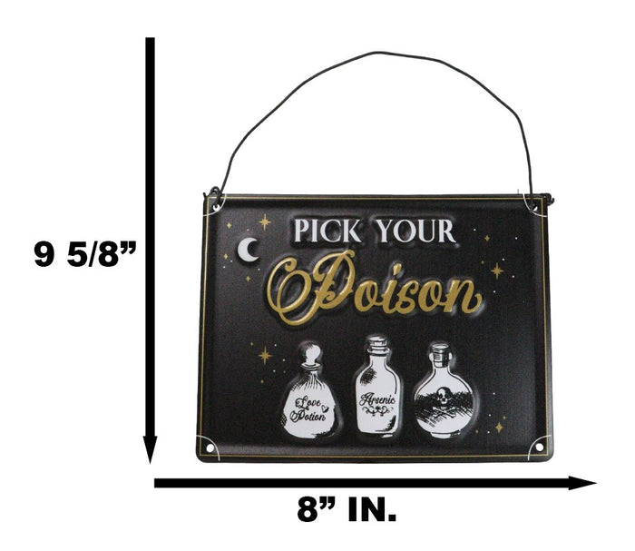 Ebros Gift Set Of 2 Halloween Macabre Party Bar Entry Fee One Shot Skull Metal Wall Signs
