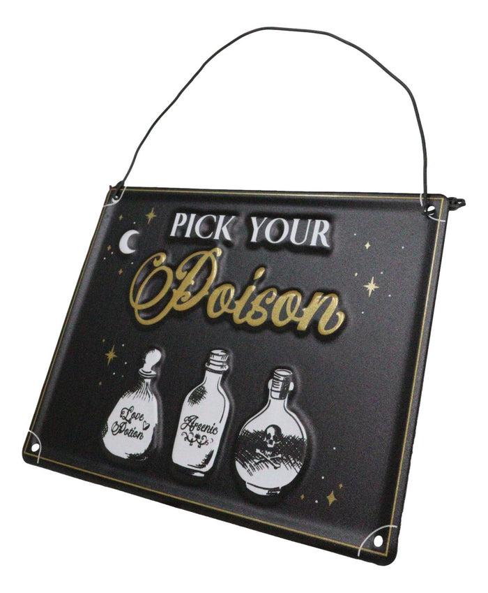 Ebros Gift Set Of 2 Halloween Macabre Party Bar Entry Fee One Shot Skull Metal Wall Signs