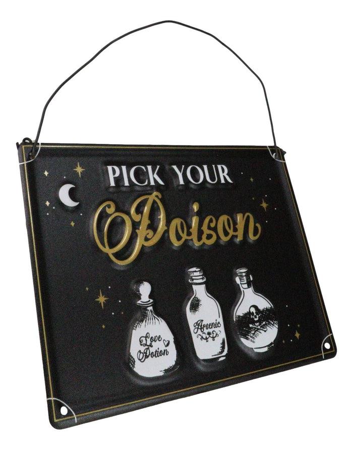 Ebros Gift Set Of 2 Halloween Macabre Party Bar Entry Fee One Shot Skull Metal Wall Signs