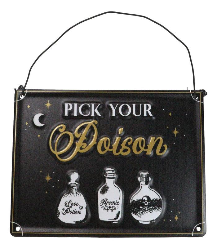ebros gift Set Of 2 Halloween Macabre Party Bar Entry Fee One Shot Skull Metal Wall Signs