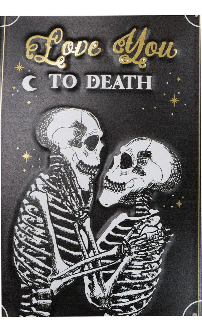 Ebros Gift Set Of 2 Love Never Dies Gothic Wedding Love You To Death Metal Wall Signs Decor