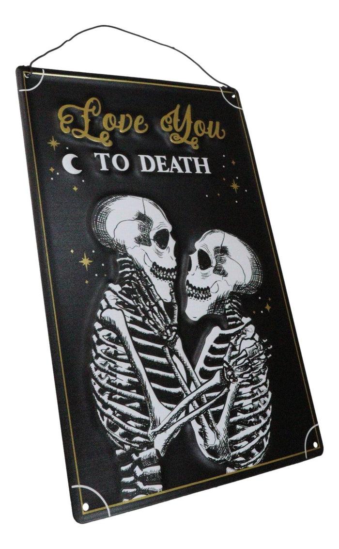 Ebros Gift Set Of 2 Love Never Dies Gothic Wedding Love You To Death Metal Wall Signs Decor