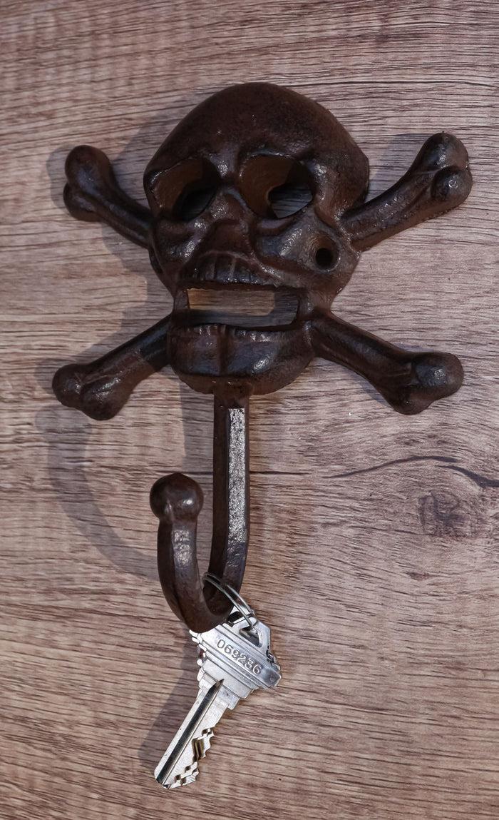 ebros gift Set of 2 Macabre Halloween Pirate Ghastly Skull Skeleton Crossed Bones Wall Hook