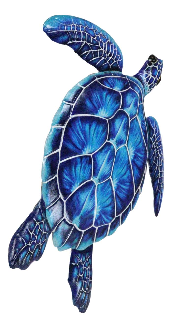 Ebros Gift Set Of 2 Marine Ocean Green And Blue Bermuda Sea Turtle Metal Wall Decor Plaques