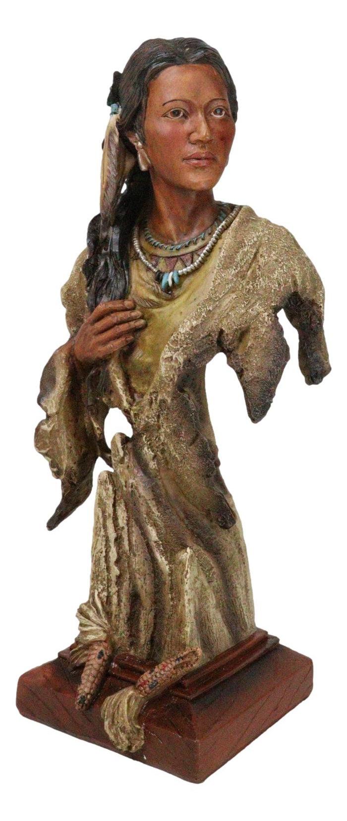 Ebros Gift Set Of 2 Native American Indian Chief And Lady Princess Bust Desktop Figurines