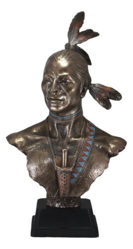 Ebros Gift Set Of 2 Native American Indian Chief And Princess With Eagle Feathers Statues