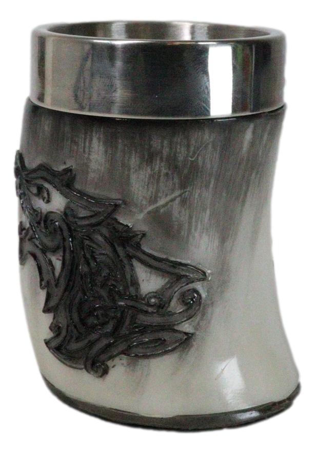 Ebros Gift Set Of 2 Norse Mythology Viking Wolf Fenrir Enemy Of The Gods Shot Glasses