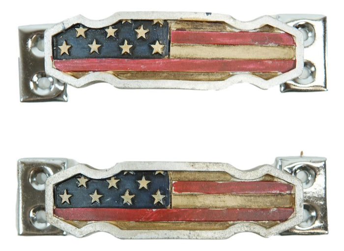 Ebros Gift Set Of 2 Patriotic Western US American Flag Drawer Cabinet Door Bar Pull Knobs