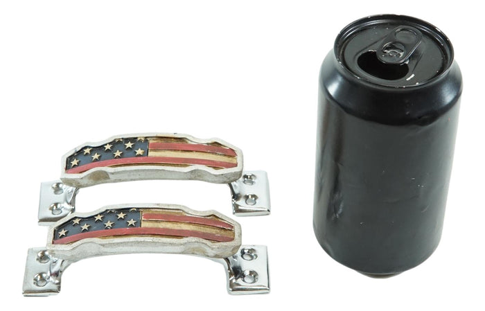 Ebros Gift Set Of 2 Patriotic Western US American Flag Drawer Cabinet Door Bar Pull Knobs