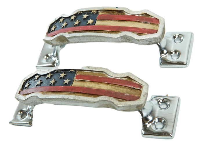 Ebros Gift Set Of 2 Patriotic Western US American Flag Drawer Cabinet Door Bar Pull Knobs