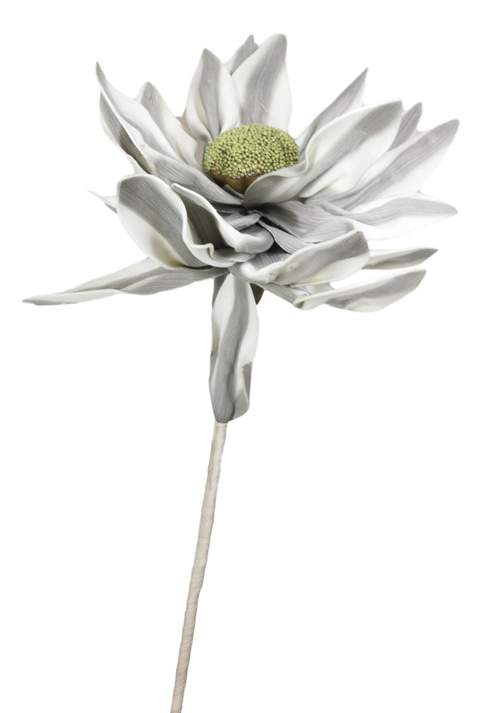 Ebros Gift Set Of 2 Realistic Artificial Botanica Long White Grey Flower Floral Stems