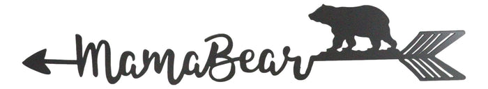 Ebros Gift Set Of 2 Rustic Forest Mama Bear With Arrow Silhouette Word Art Wall Sign 15"L