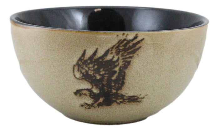 Ebros Gift Set Of 2 Rustic Western Patriotic Bald Eagle Ceramic Pasta Salad Soup Bowls 21oz