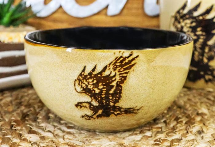 ebros gift Set Of 2 Rustic Western Patriotic Bald Eagle Ceramic Pasta Salad Soup Bowls 21oz
