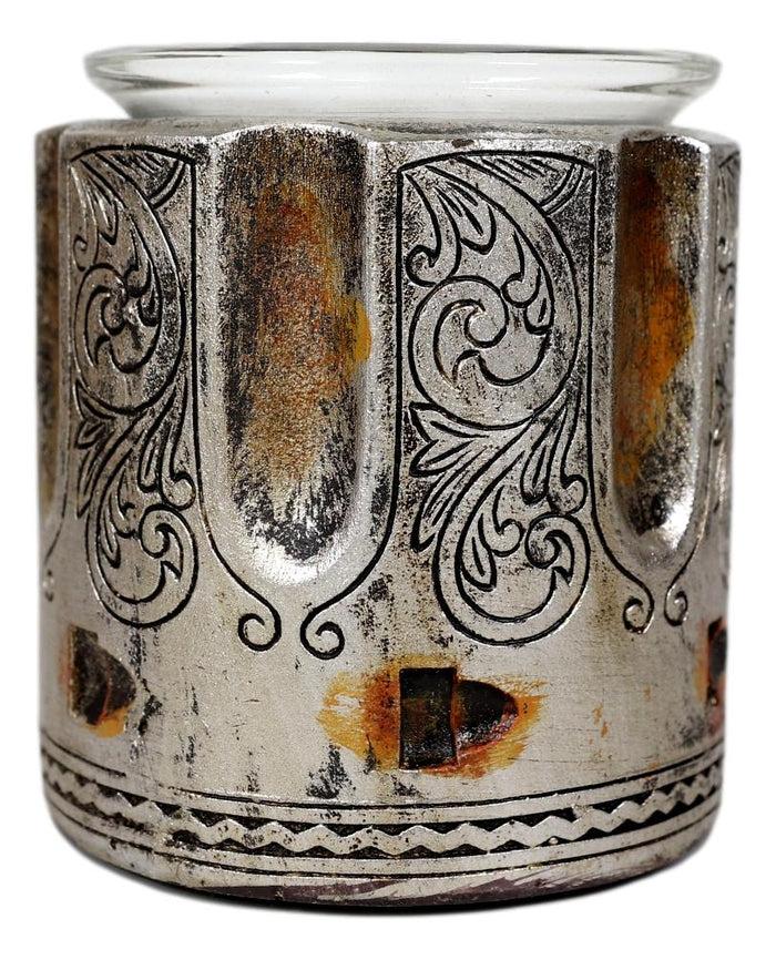 Ebros Gift Set Of 2 Rustic Western Pistol Bullet Barrel Votive Tea Light Candle Holders