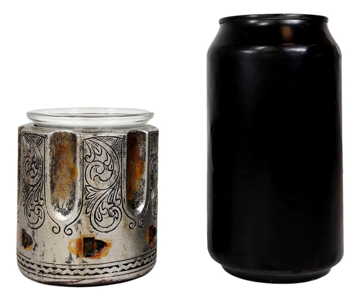 Ebros Gift Set Of 2 Rustic Western Pistol Bullet Barrel Votive Tea Light Candle Holders