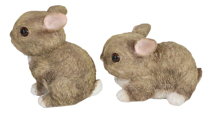 Ebros Gift Set Of 2 Whimsical Cute Baby Bunny Rabbits Pet Pal Fairy Garden Figurines