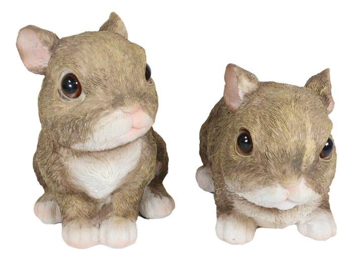 Ebros Gift Set Of 2 Whimsical Cute Baby Bunny Rabbits Pet Pal Fairy Garden Figurines