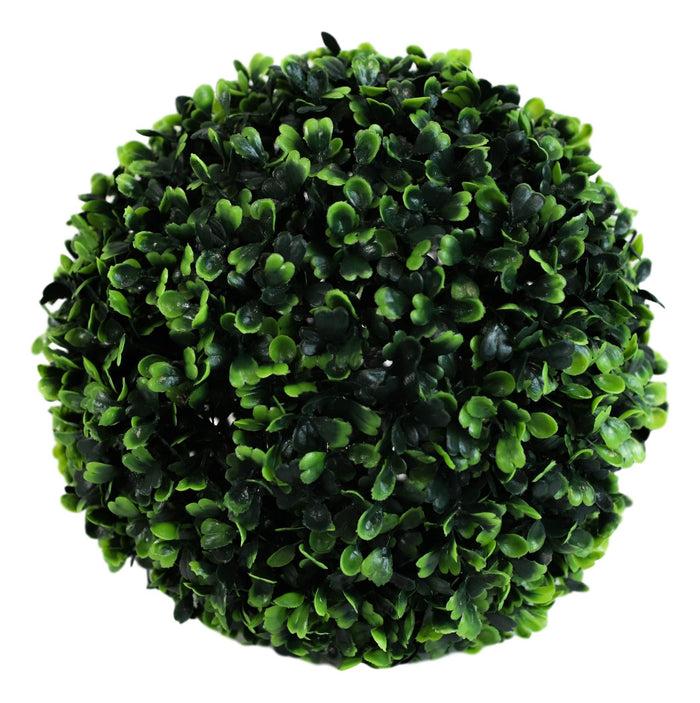 Ebros Gift Set Of 3 Home And Garden 9"D Round Green Artificial Faux Boxwood Topiary Ball