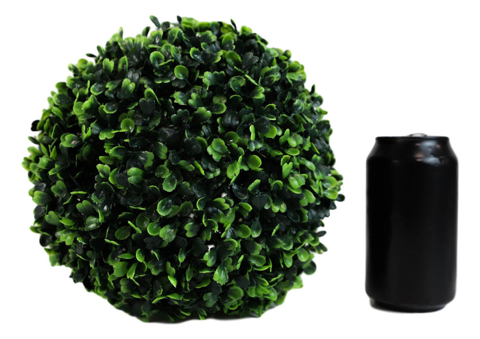 Ebros Gift Set Of 3 Home And Garden 9"D Round Green Artificial Faux Boxwood Topiary Ball