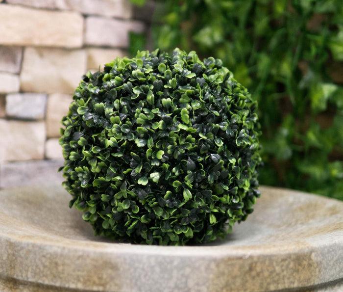 ebros gift Set Of 3 Home And Garden 9"D Round Green Artificial Faux Boxwood Topiary Ball