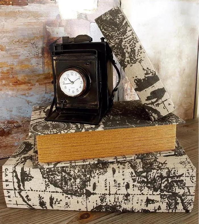 ebros gift Set Of 3 Old World Nautical Sailor World Map Atlas Decorative Wooden Book Boxes