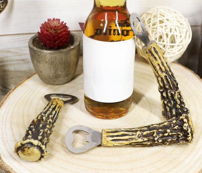 ebros gift Set of 3 Rustic Western Faux Stag Deer Bone Antler Soda Beer Bottle Cap Openers