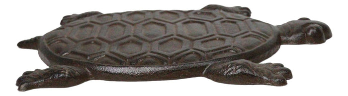 Ebros Gift Set Of 4 Cast Iron Bronzed Sea Turtle Patterned Shell Garden Stepping Stones