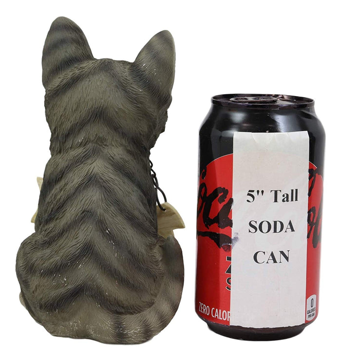Ebros Gift Set Of 4 Cats Black White Tabby Grey Kittens With Fish Bones Welcome Figurines