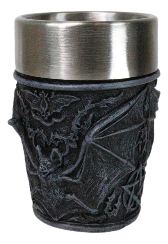 Ebros Gift Set Of 4 Gothic Vampire Blood Sucking Night Terror Bats Shooter Shot Glasses