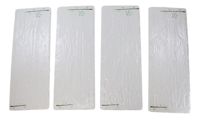 Ebros Gift Set Of 4 Modern Yukino Hana Snowflakes Melamine Large Serving Platters 16" Long