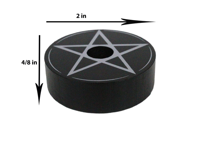 Ebros Gift Set Of 4 Occult Wicca Witchcraft Pentagram Star Circle Spell Candle Holders