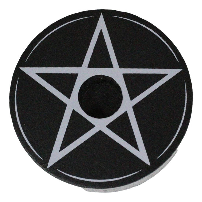Ebros Gift Set Of 4 Occult Wicca Witchcraft Pentagram Star Circle Spell Candle Holders