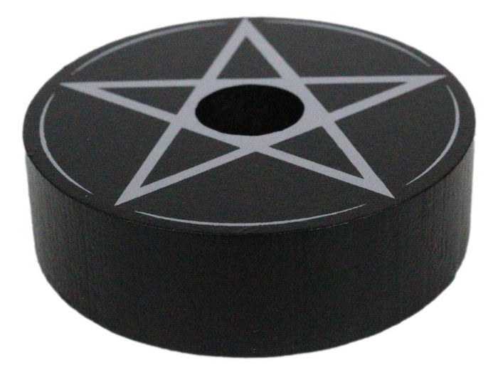 Ebros Gift Set Of 4 Occult Wicca Witchcraft Pentagram Star Circle Spell Candle Holders