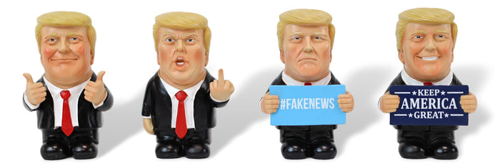 Ebros Gift Set Of 4 US President Trump Keep America Great Fake News Flip The Bird Figurines
