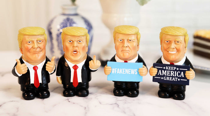 ebros gift Set of 4 US President Trump Keep America Great Fake News Flip The Bird Figurines