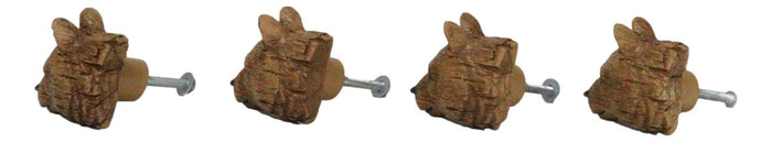 Ebros Gift Set Of 4 Western Rustic Forest Black Bear Faux Wooden Cabinet Door Pull Knobs