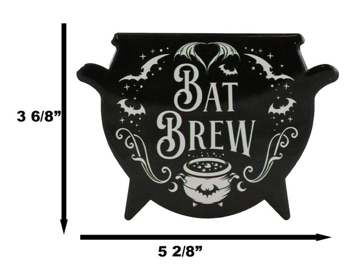 Ebros Gift Set Of 4 Wicca Occult Bat Brew Vampire Bats Cauldron Ceramic Cork Coasters