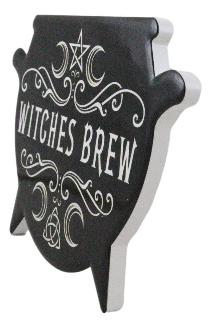 Ebros Gift Set Of 4 Wicca Occult Witches Brew Pentagram Cauldron Ceramic Cork Coasters