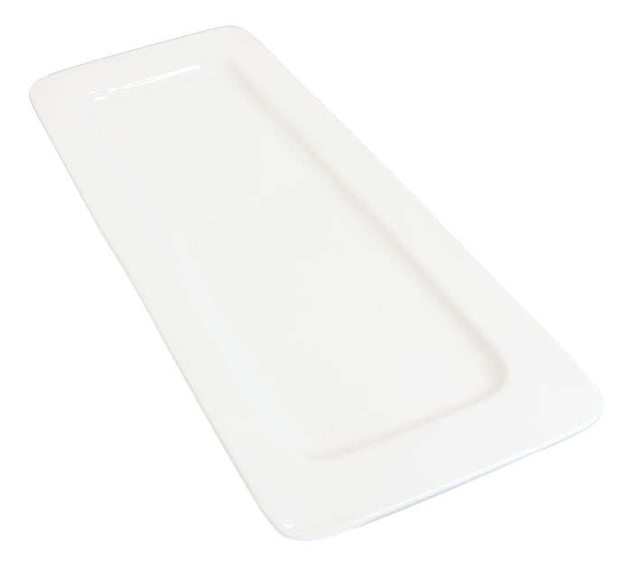 Ebros Gift Set Of 5 Contemporary Rhomboid White Porcelain Serving Platter Plate Dish 15"L