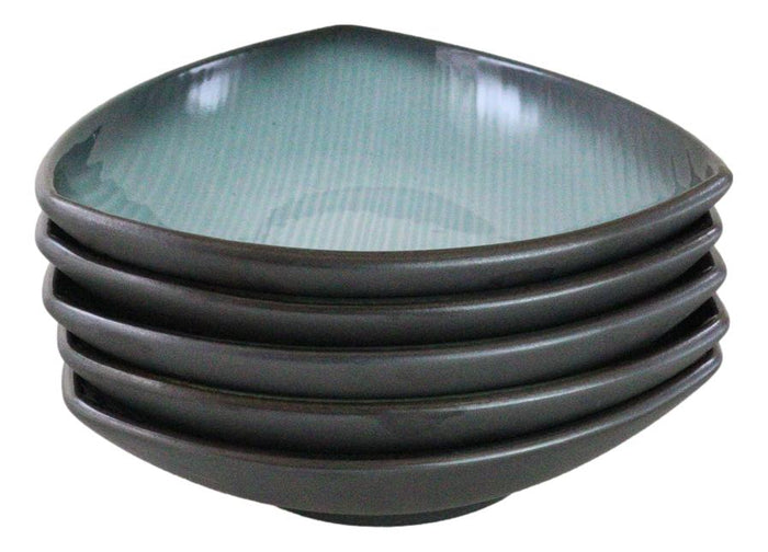 Ebros Gift Set Of 5 Seikai Blue Sky Stars Appetizer Salad Triangular Deep Serving Plates