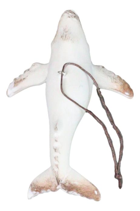 Ebros Gift Set Of 6 Antique White Humpback Whales Ocean Marine Wall Decor Tree Ornaments