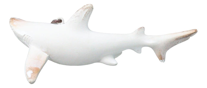 Ebros Gift Set Of 6 Antique White Sharks Ocean Marine Wall Hanging Decor Tree Ornaments