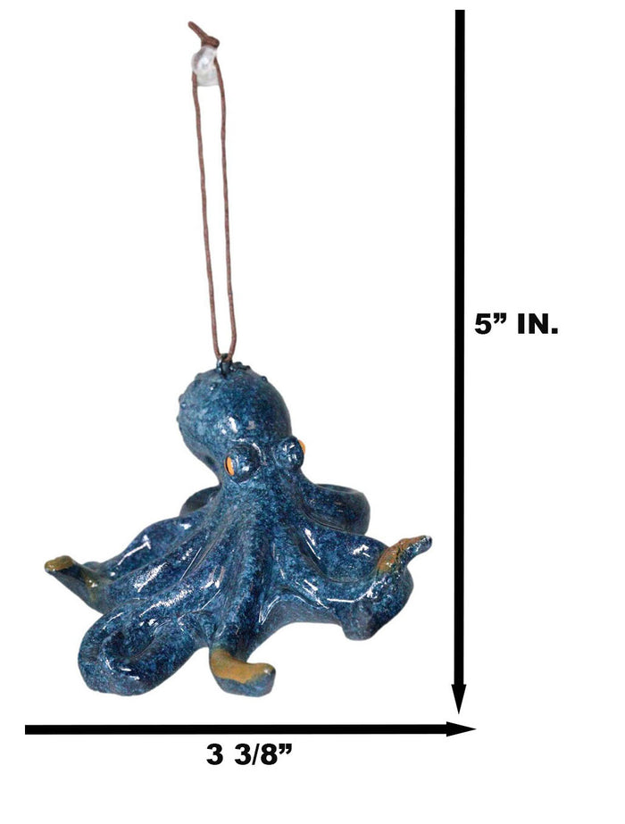 Ebros Gift Set Of 6 Blue Giant Sea Octopus Ocean Marine Wall Hanging Decor Tree Ornaments