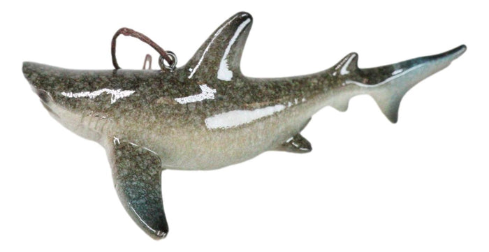 Ebros Gift Set Of 6 Great White Sharks Ocean Marine Wall Hanging Decor Tree Ornaments
