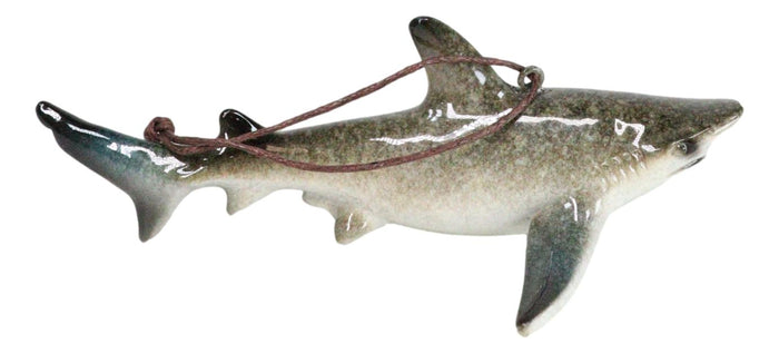 Ebros Gift Set Of 6 Great White Sharks Ocean Marine Wall Hanging Decor Tree Ornaments