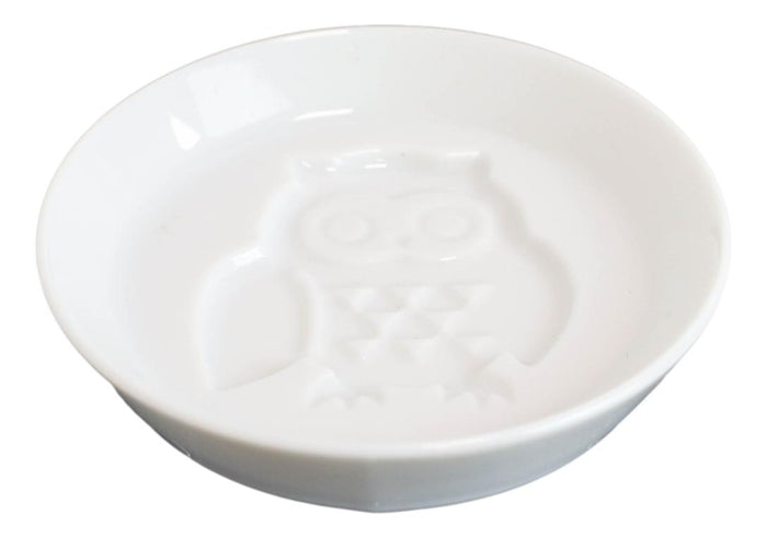 Ebros Gift Set Of 6 Japanese White Porcelain Owl Small Dipping Sauce Condiment Dishes Bowls